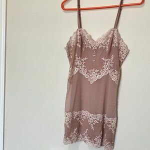 Wacole Lace Trim Lingerie in Dusty Mauve. Medium